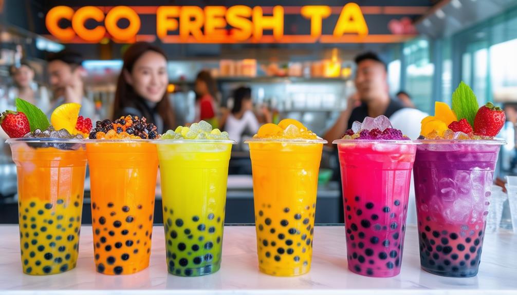 refreshing tea and juice