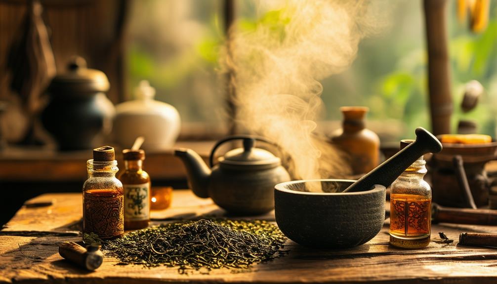 steeping tea leaves gently