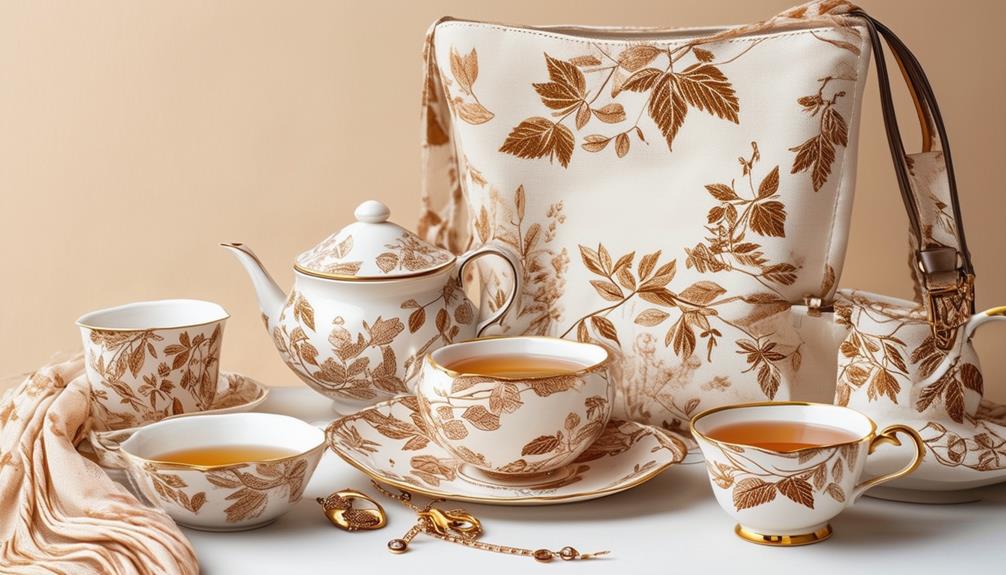 tea themed fashion accessories showcased