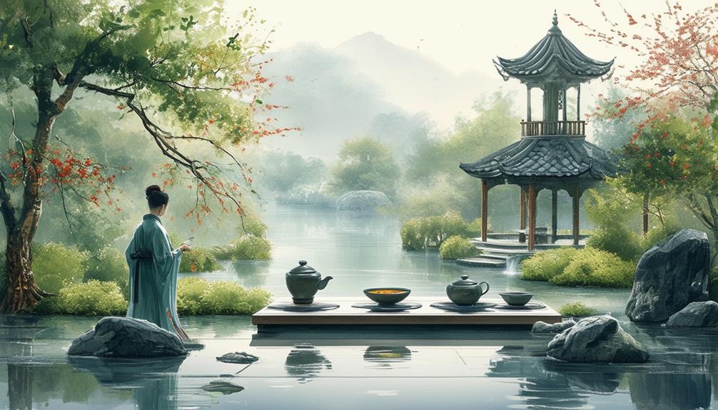 serene tea scenes depicted
