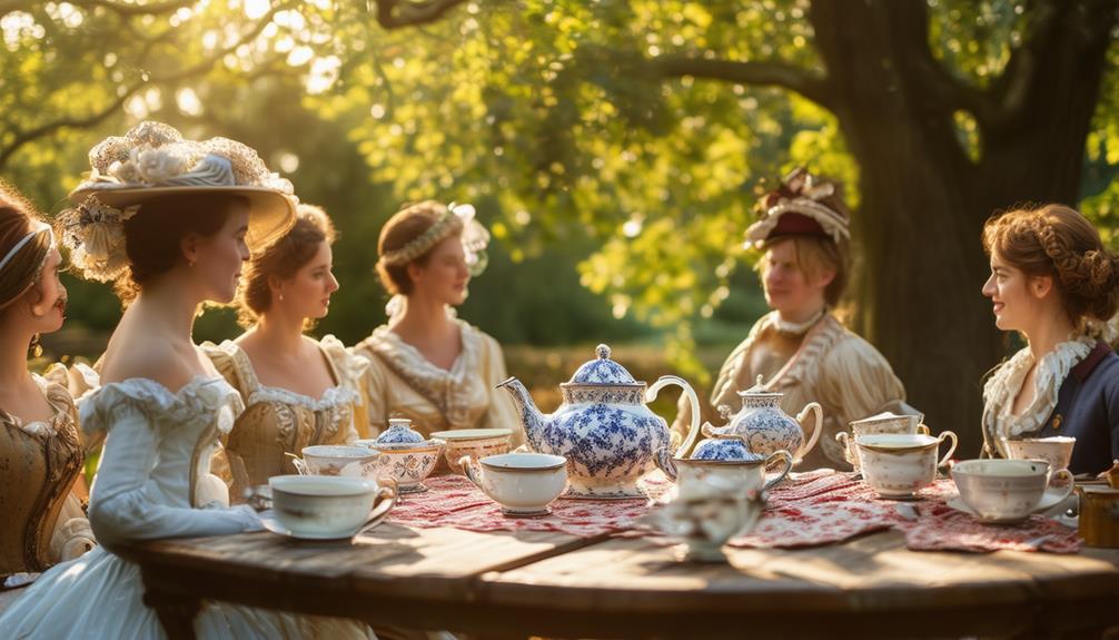 sipping tea with friends