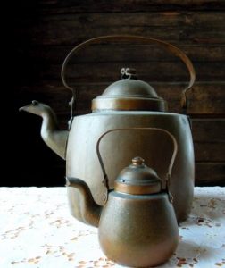 Retro iron teapots for coffee or tea