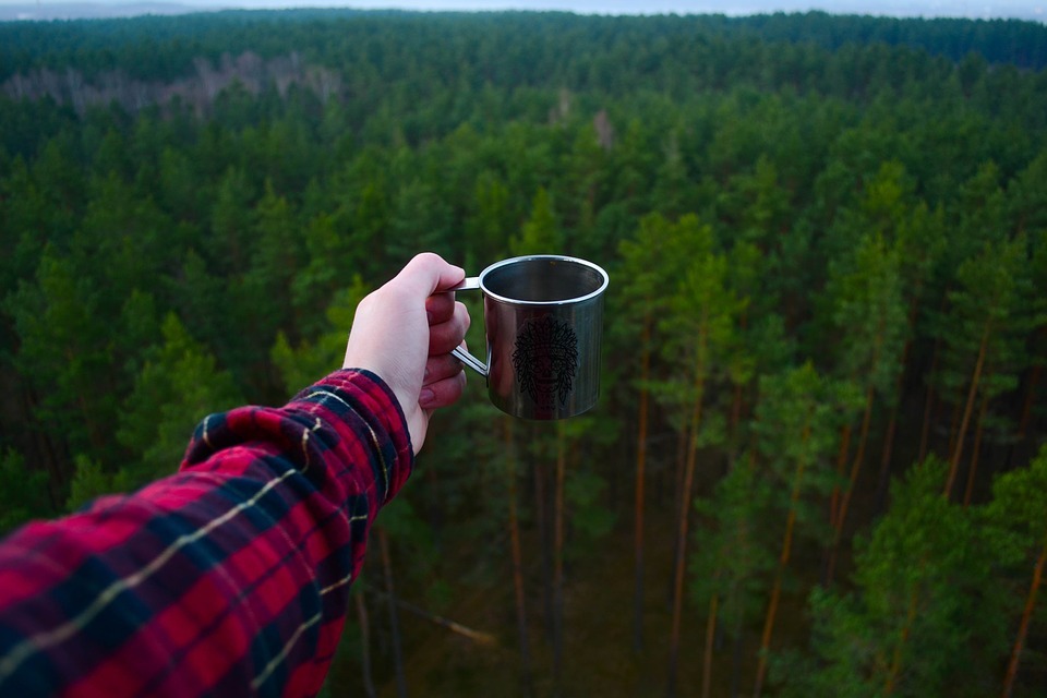 a cup of tea while enjoying nature
