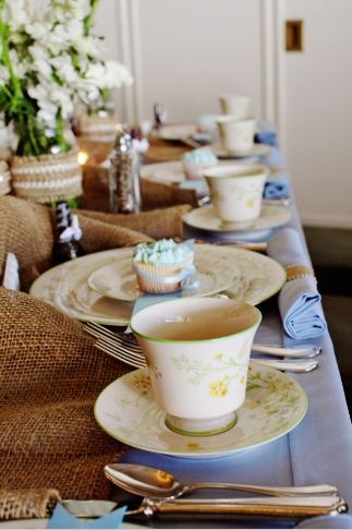 A tea party table setting