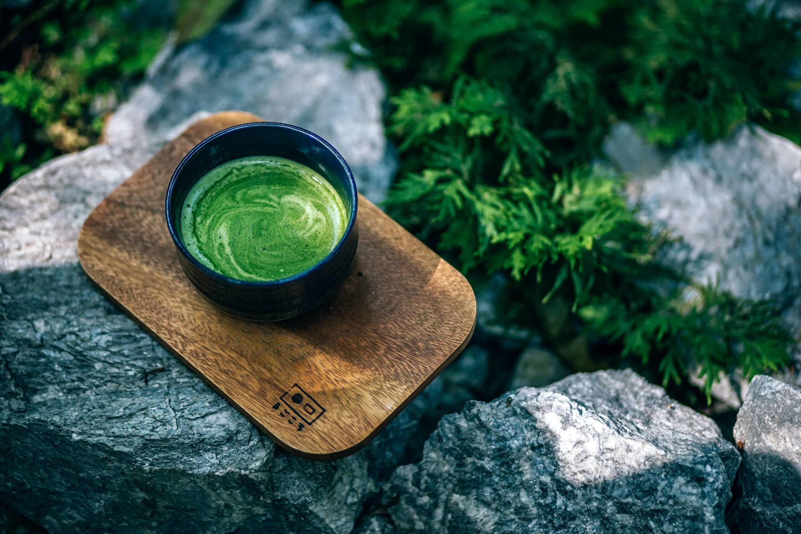 Photo-of-Matcha-Drink-on-a-Wooden-Tray